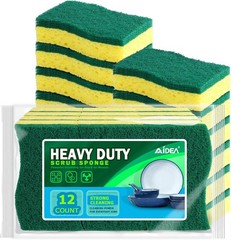 AIDEA Sponges Heavy Duty-12Count, Sponges Kitchen, Sponge for Dishes, Scrubbing