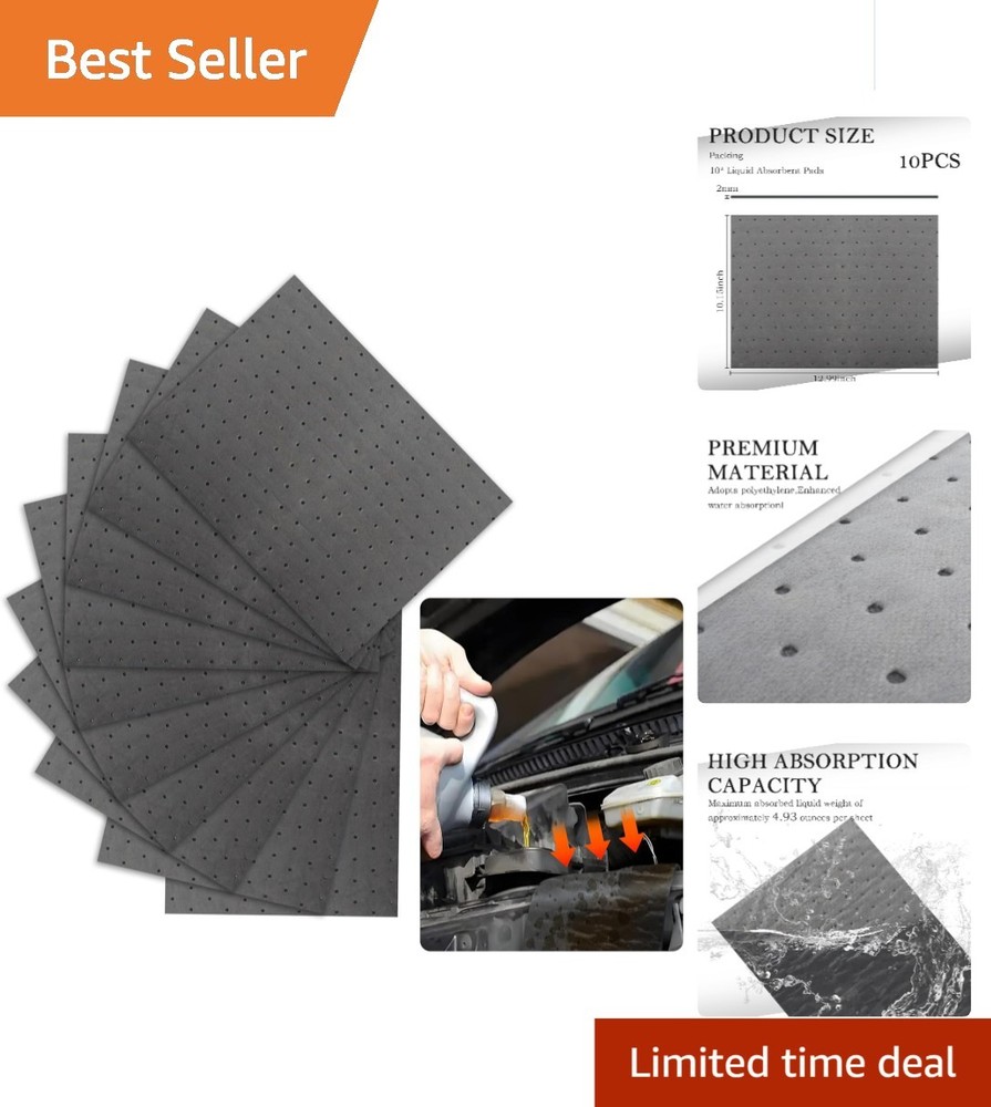 Reusable Oil Absorbent Pads – 12.99×10.15 Inches, Ideal for Coolants and Oils