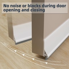 2 Pack Door Sweep with Brush, 39″ Silicone Under 39in*2 Pack, White