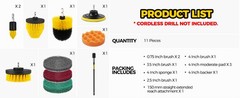 11 Piece Drill Brush Attachment Set Scouring Pads Power Scrubber