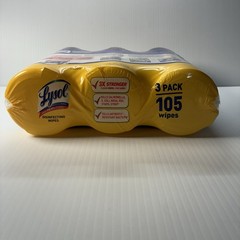 Lysol Disinfectant Wipes Antibacterial Multi-Surface 105 Count (Pack of 3)