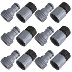 Hourleey Garden Hose Quick Connector 3/4 Inch Plastic Black, Gray