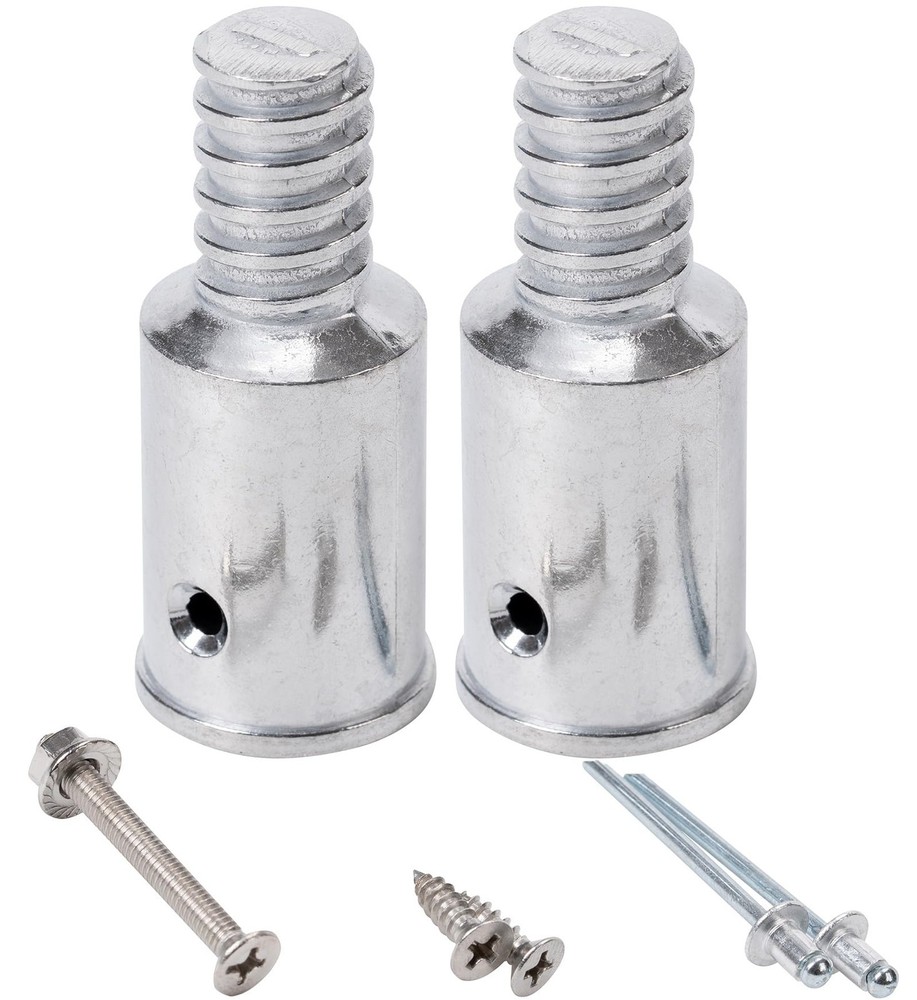 EESC2Y (2-Pack) 1″ Threaded Tips Replacement for Extension Poles 1 in, sliver