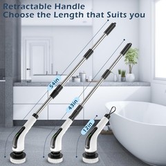 Bomves Electric Spin Scrubber, Cordless Cleaning Brush Large White