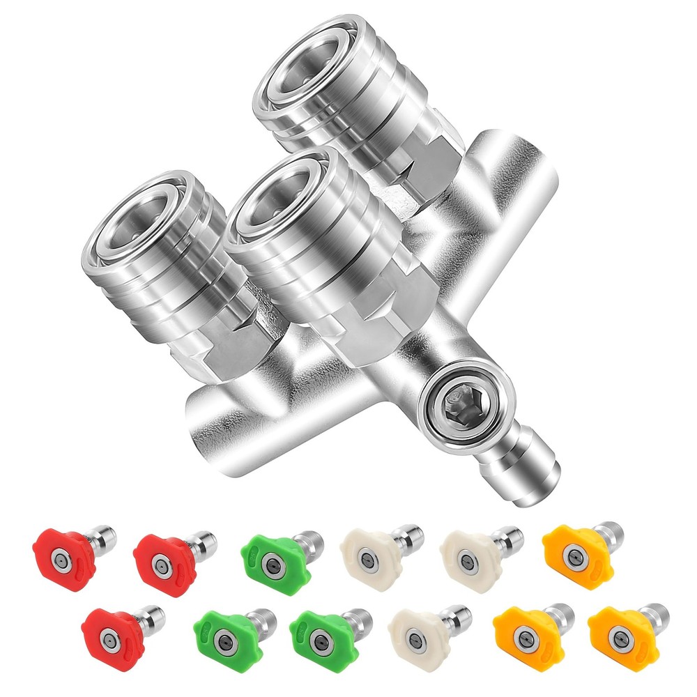 Triple Pressure Washer Nozzle, 3-in-1 Power Washer Tips, 3 Nozzles for Pressu…