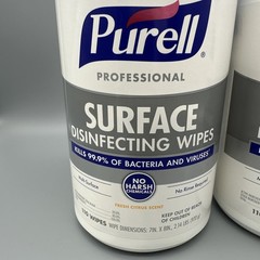 LOT OF 2 PURELL Disinfecting Cleaning Wipes – White 934206CT 1-Ply