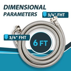 (2 Pack) Seelink 6FT Washing Machine Hose, Stainless Steel Washer Hose for Ho…