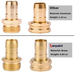 2 Set Brass Garden Hose 2 Set, Fit for 3/4″ or 5/8″ hose(Female & Male)