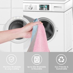 HONOVA Microfiber Cleaning Cloth Roll 45 Pack, 12”×12″ Reusable 12*12, Pink