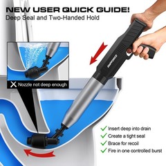 ‌Electric Toilet Plunger for Bathroom, High-Pressure Air Plunger, Heavy-Du