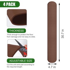 4 Pack Anti-Slip Furniture Rail Pads,Non Skid 4Pcs-Coffee, Coffee