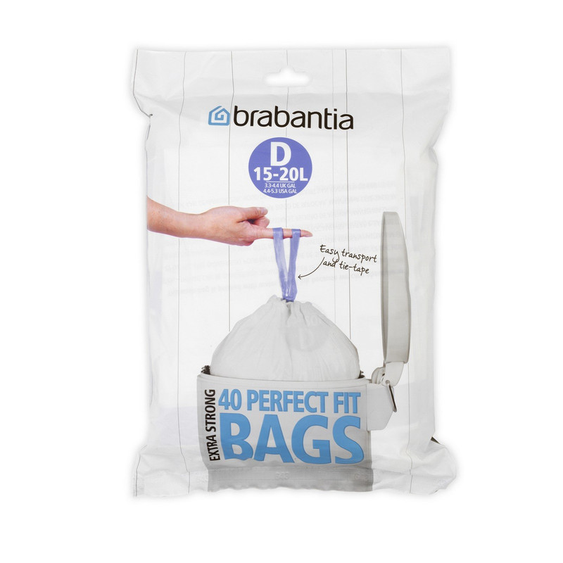 Mekomy Brabantia 362187 40 Trash Bags Dispenser 4-5.3 Gallon White