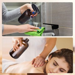 Wedama Amber Glass Spray Bottles, 16 oz Bottles 16 Ounces,