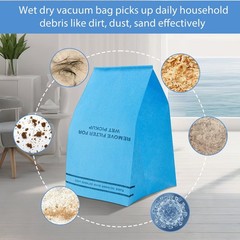 6 Pack Wet Dry Vac Filter Bags Fit for Stinger 2.5 to 5 Gallon Wet Dry Vacuum…