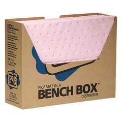 Pig Mat3510 Sorbent Pad, 10 Gal, 10 In X 13 In, Universal, Pink, 100 Pk