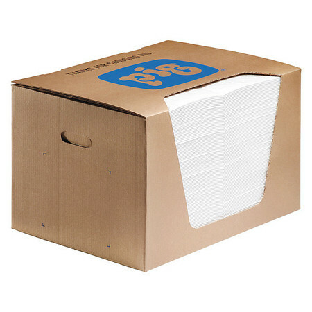 Pig Mat440 Sorbents, 22 Gal. Oil Absorbed, White, Polypropylene, 100 Pk