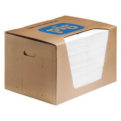 Pig Mat440 Sorbents, 22 Gal. Oil Absorbed, White, Polypropylene, 100 Pk