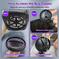 Zeno Solar Bug Zapper Outdoor Indoor Mosquito Zapper Dual Folding Solar Panels