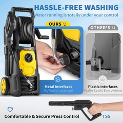 VEVOR Electric Pressure Washer, 2000 PSI, Max 1.65 GPM Power Washer with 30 ft H