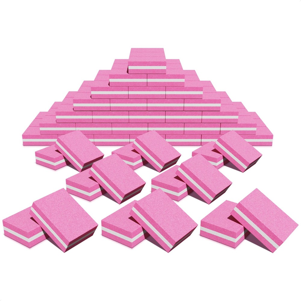 100 Pcs Nail Buffer for Natural Nails – Professional 100 Pcs, Pink