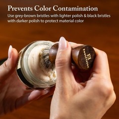 Horsehair Dauber Brush Set, Shoe Shine Polish Applicators for Leather Boots,