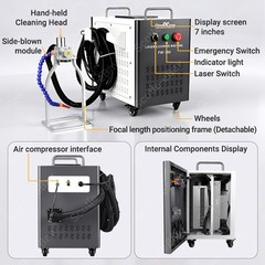 300W Pulse Laser Cleaning Machine Wood Paint Metal Paint Oil Remover 110V 5mj US