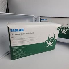 Ecolab Biohazard Response Spill Clean Up Kit & Wall Mount Cabinet -Needs Bracket