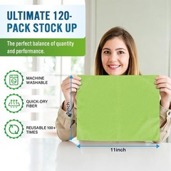 GLIMGLINT Microfiber Cleaning Cloth 120 11 inches x 9 inches, Multicolor