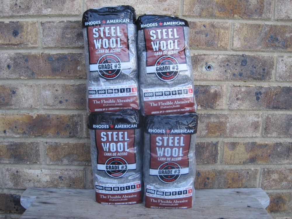 (4) Packs Rhodes American Grade 3 Coarse Steel Wool Pads