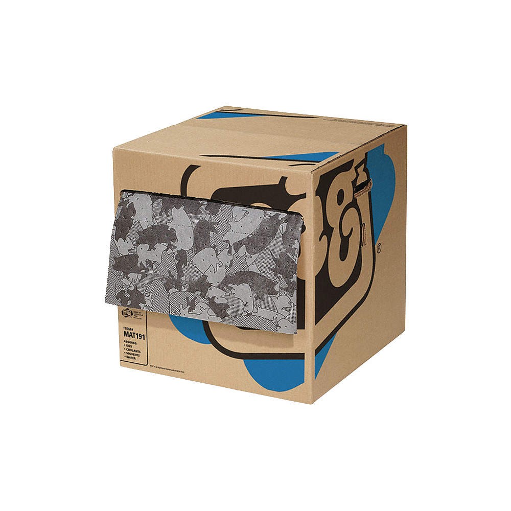 PIG MAT191 Absorbent Roll,Universal,Gray/Black 30PZ98