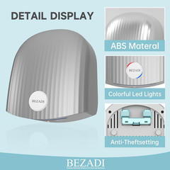 1200W Commercial Hand Dryer, High-Speed Hot & Cold Wind, Wall Mounted, Automatic