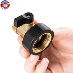 2 Pack Brass Garden Hose Shut Off Valve 3/4″ Heavy Duty Connector w Washers