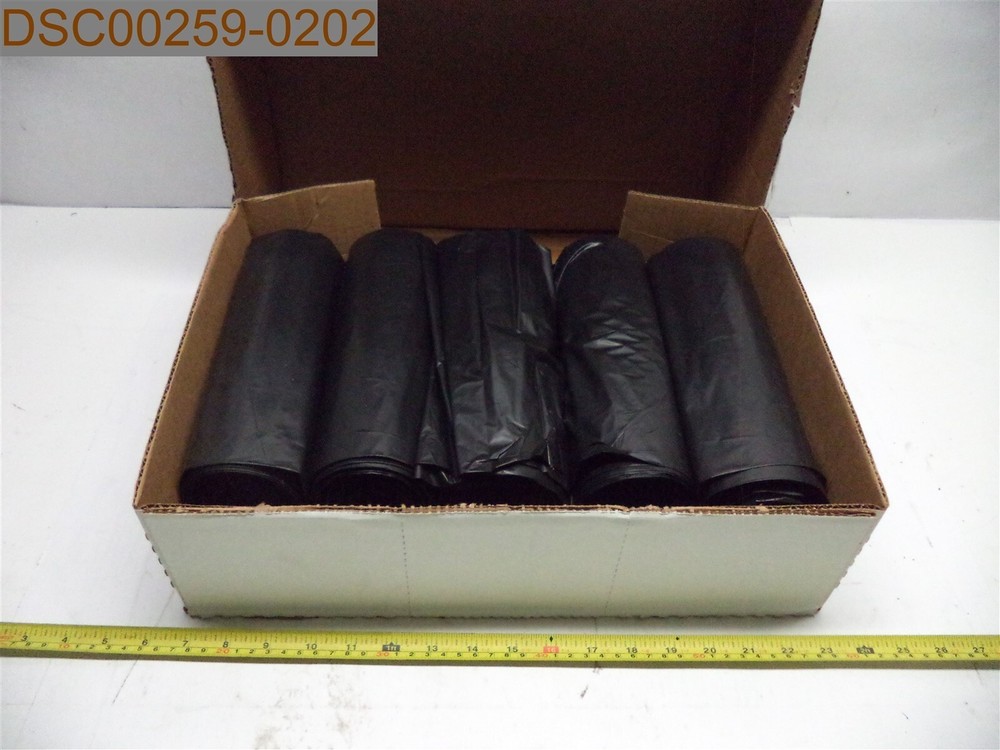 QTY = 100: Black Can Liners, SPZLD385815, 38″ x 58″, 60 Gal. 10041215264037
