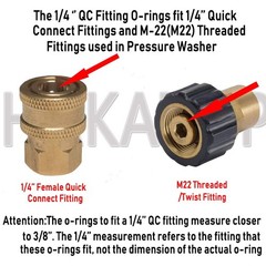 HAKATOP (100pk) New Pressure Washer O-Rings Mix(50+50) 100 Pack, Mix Color