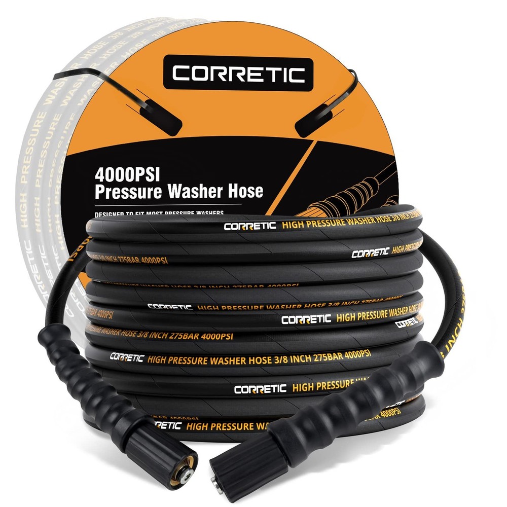 Pressure Washer Hose 30 FT x 3/8 Inch 4000 PSI, Kink Resistant Power Washers …