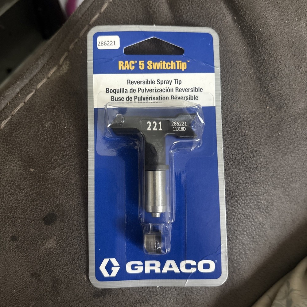 Graco 286221 RAC 5 Switch Tip Reversible Airless Spray Tip, 221 one unit
