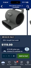 1/4High Velocity Air Mover 5226136 Brand New In Box