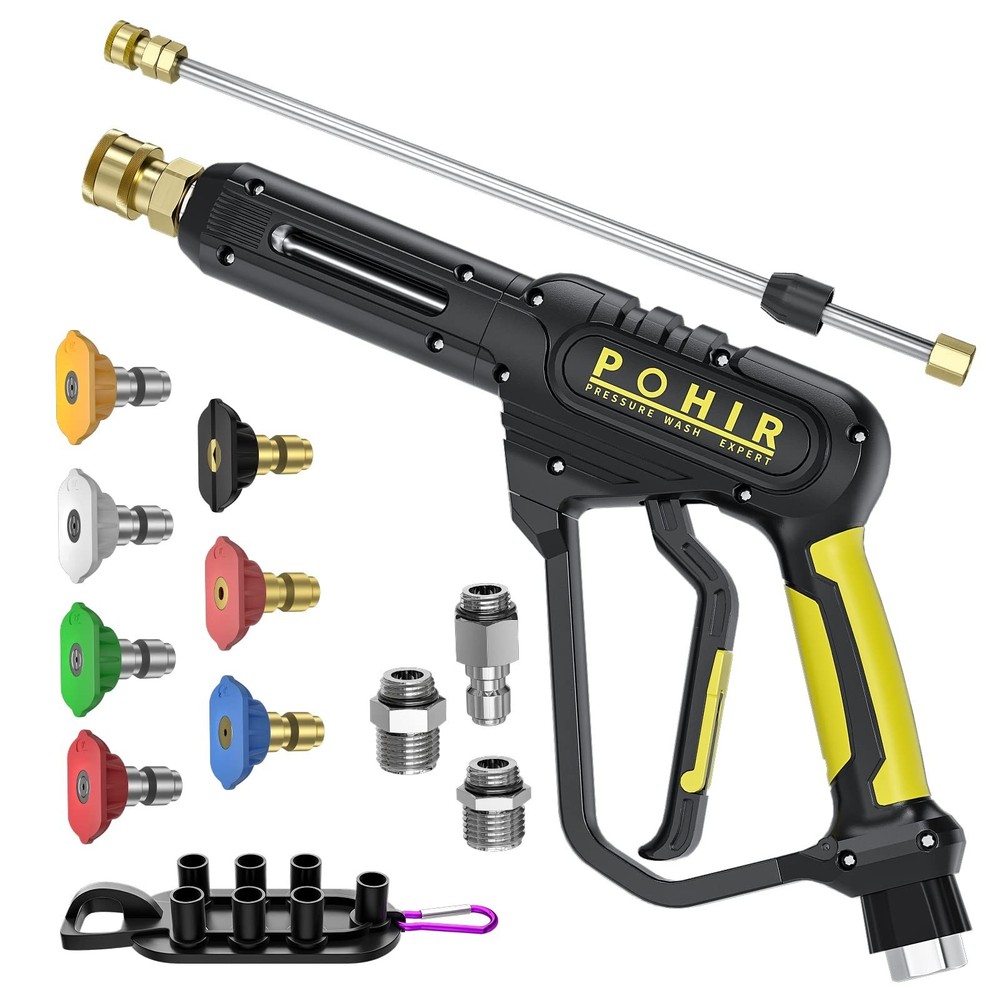 POHIR Pressure Washer Gun 3600 PSI with 3/8” Swivel Quick Connect Extension …