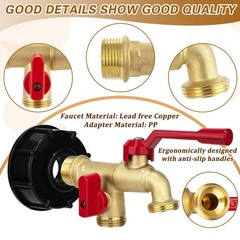 IBC Tote Hose Adapter Dual Outlet 46.47 cubic inches, valve