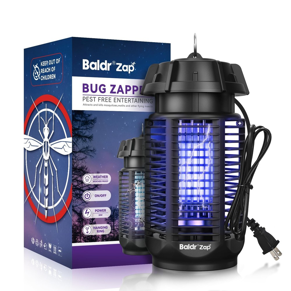 Baldr Bug Zapper Outdoor Indoor 20W Instant Grid Mosquito Repellent Coverage Of