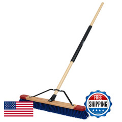 Harper 24 Inch Push Broom Stiff Bristles Premium Heavy Duty Outdoor Wet/Dry