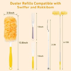 360° Duster Refills Kit for Swiffer Duster, 25 Pack & Short Handle – 25