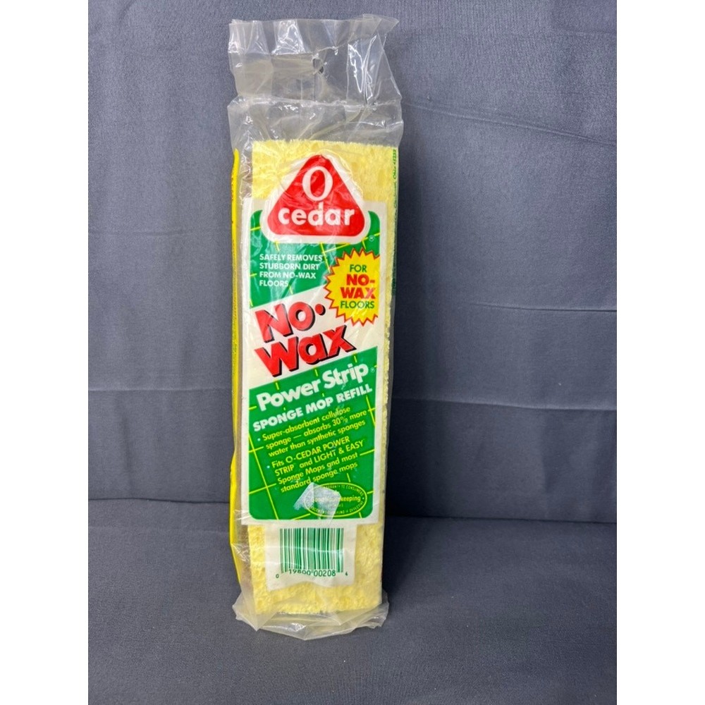 O-Cedar No Wax Power Strip Mop Refill Yellow Sponge New