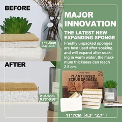 Aheroi Natural Dish Sponge, 32 Count FSC Certified Plant-Based 32 Pcs, 32 Pcs