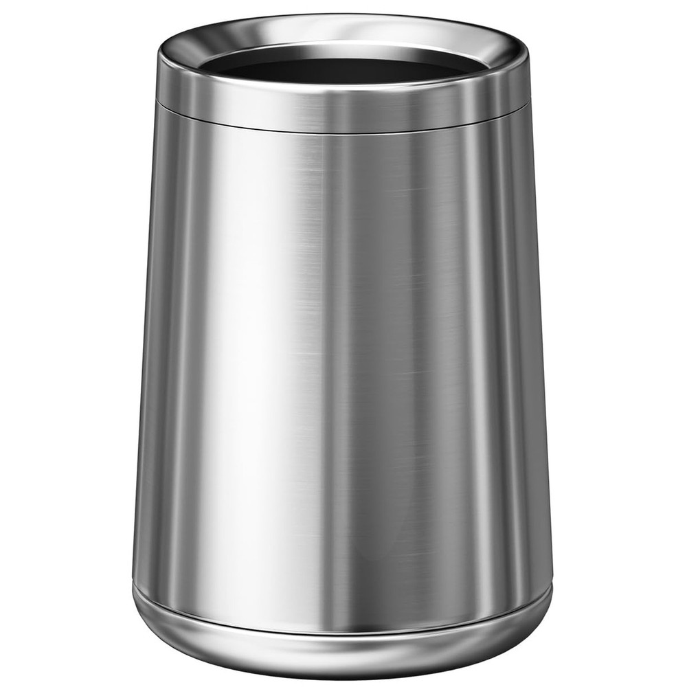 8L/2.1GAL Small Bathroom Garbage Can,Open Top Trash Can,Silver Stainless Stee…