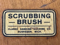 Vintage Wooden CLARKE SANDING MACHINE Scrubbing and Polishing Brushes – 11″