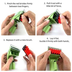 1400B 3in Little Green Machine Brush Replacement Parts 1+2 Green,