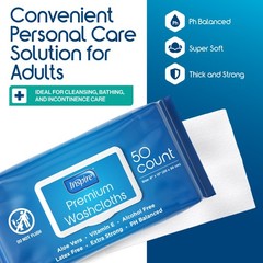 Inspire Adult Wet Wipes, Wash Cloths | Wipes for Incontinence 200 Count