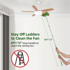 Zavrski Ceiling Fan Cleaner Duster with 6 Ft/72” Extension Pole 72”, Green