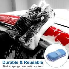 2pcs Microfiber Car Wash Sponge 8.7″x4.5″ Non-Scratch Foam Applicator Pads Blue